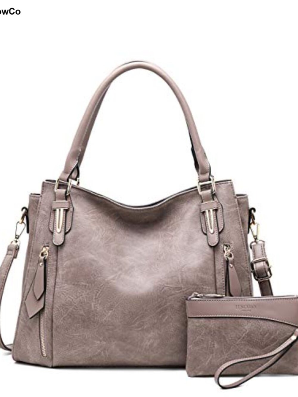 Women PU Leather Tote Handbag Hobo Shoulder Bag with Adjustable Removable Strap